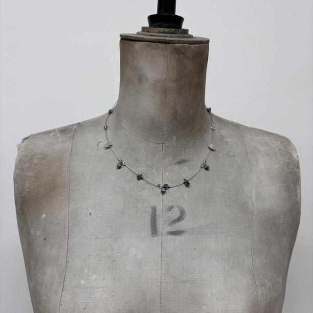 Delicate gemstone crystal necklace