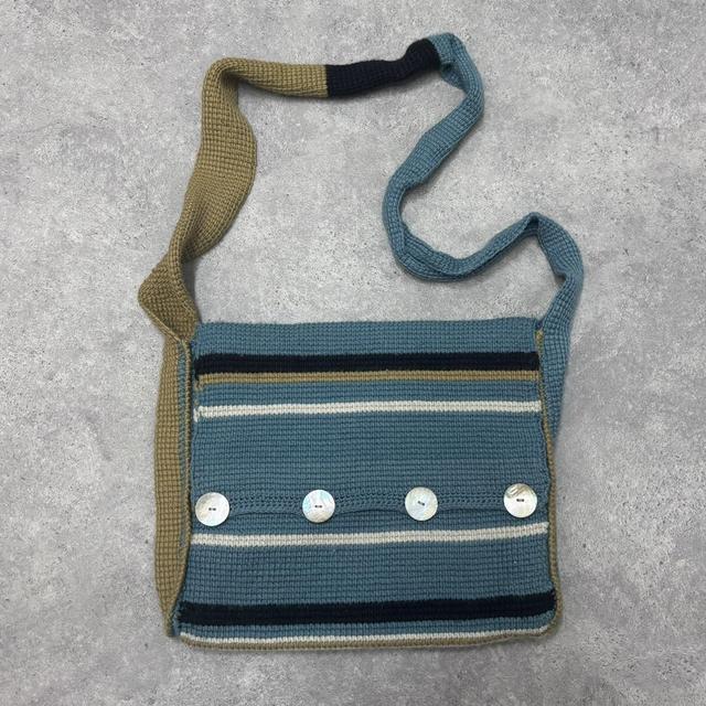 Knitted satchel stripey bag