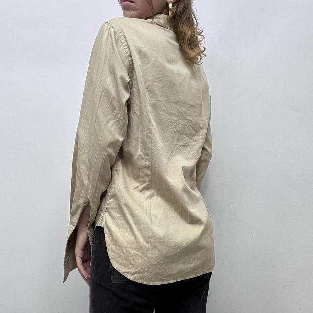 Minimalist brown pinstripe shirt