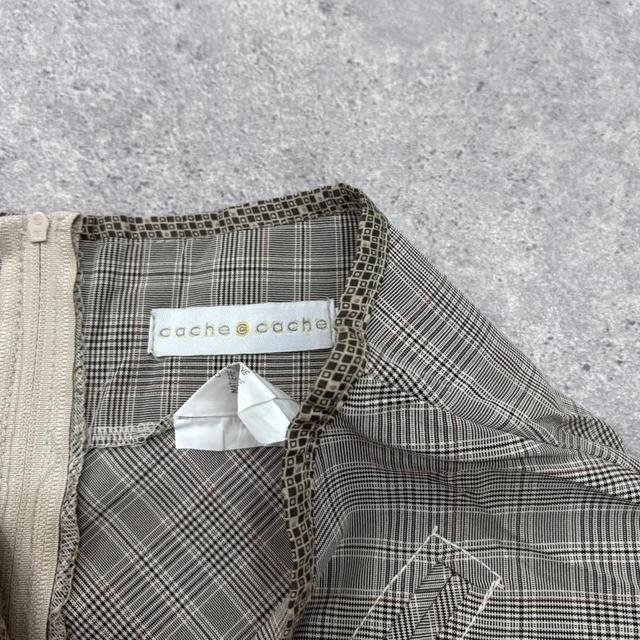 Checked tartan brown midi skirt