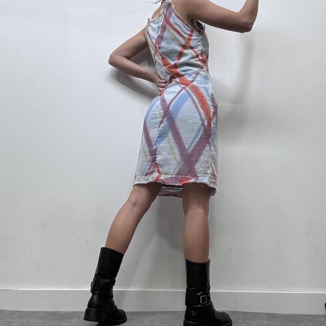 Checked print midi dress