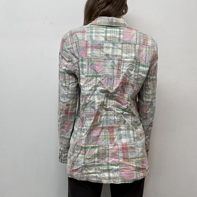 Checked patchwork blazer jacket