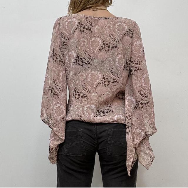 Flare boho paisley blouse