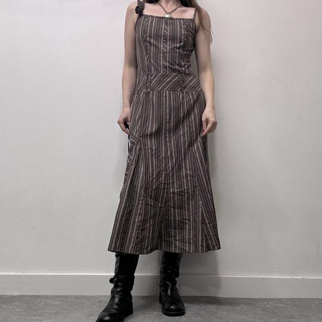 Vintage pinstripe aline maxi dress
