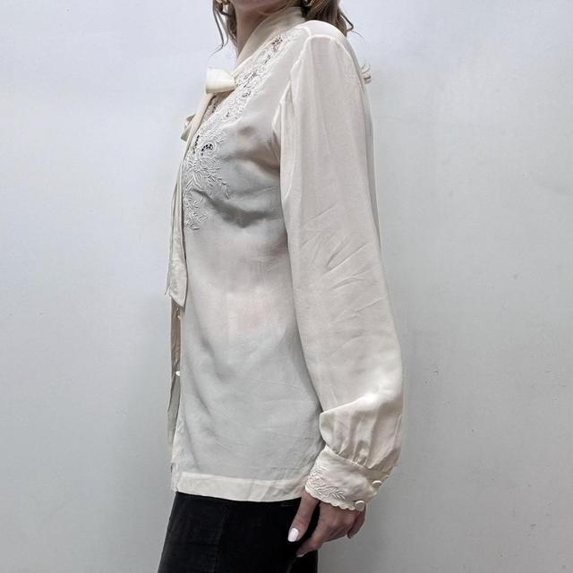 Silk lace vintage blouse
