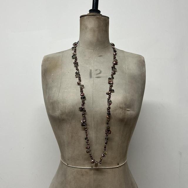 Grunge pearl crystal necklace