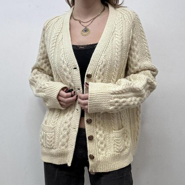 Cable knit oversized cardigan