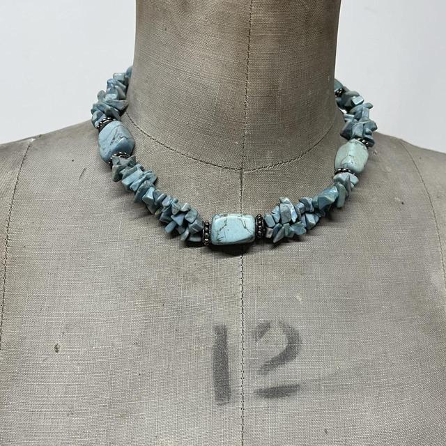 Chunky turquoise crystal necklace