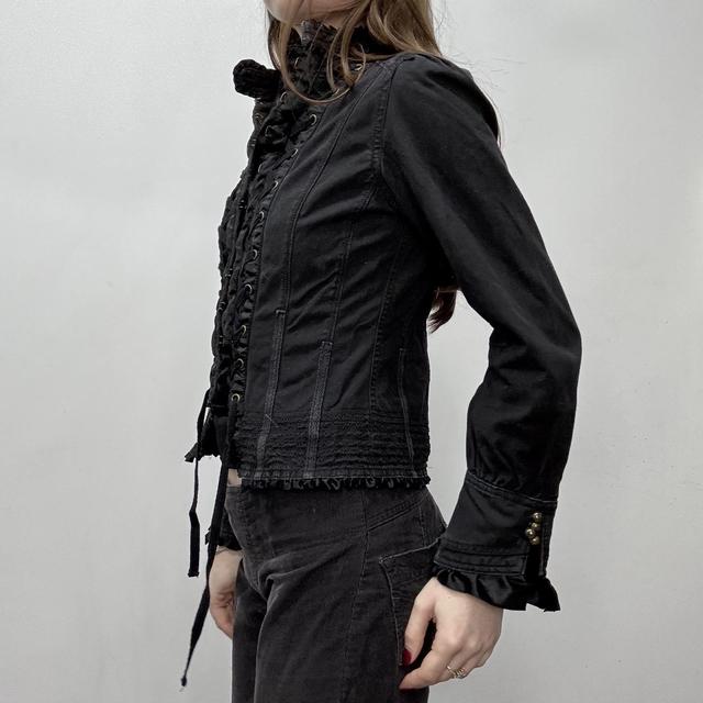 Black corset fitted jacket shirt