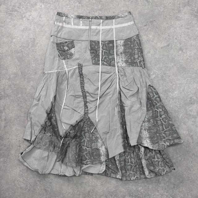 Layered puff lace cargo maxi skirt
