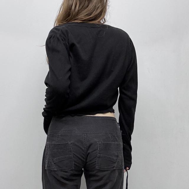 Black cropped asymmetric punk cardigan