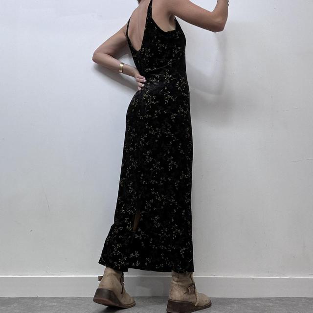 Black floral aline maxi dress