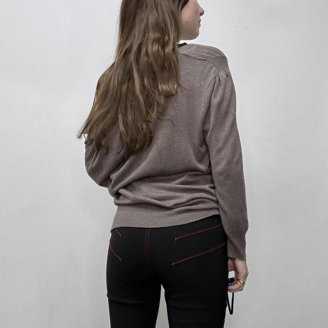 Slouchy gathered wide neck cardigan