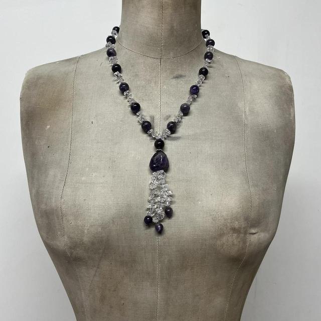 Chunky crystal amethyst necklace