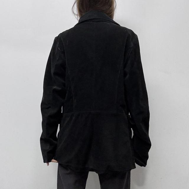 Black suede leather blazer
