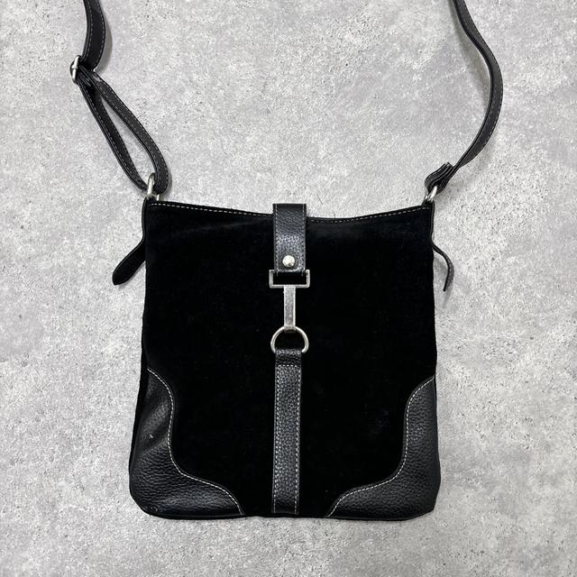 Black leather crossbody bag
