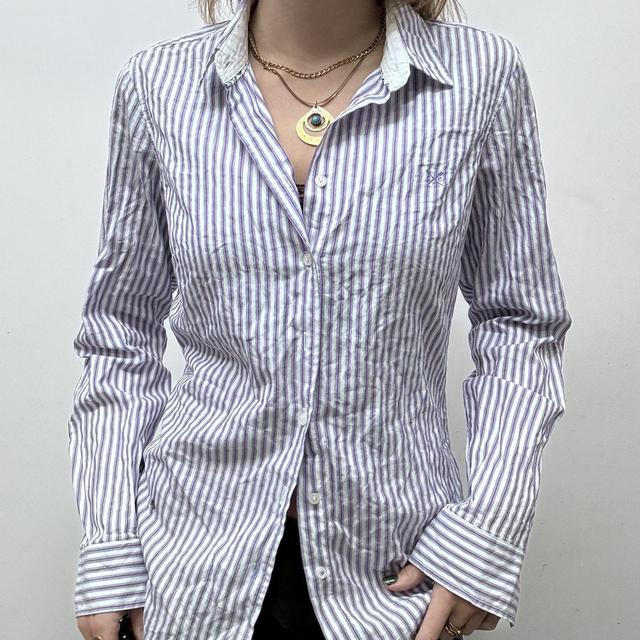 Flared pinstripe fitted shirt