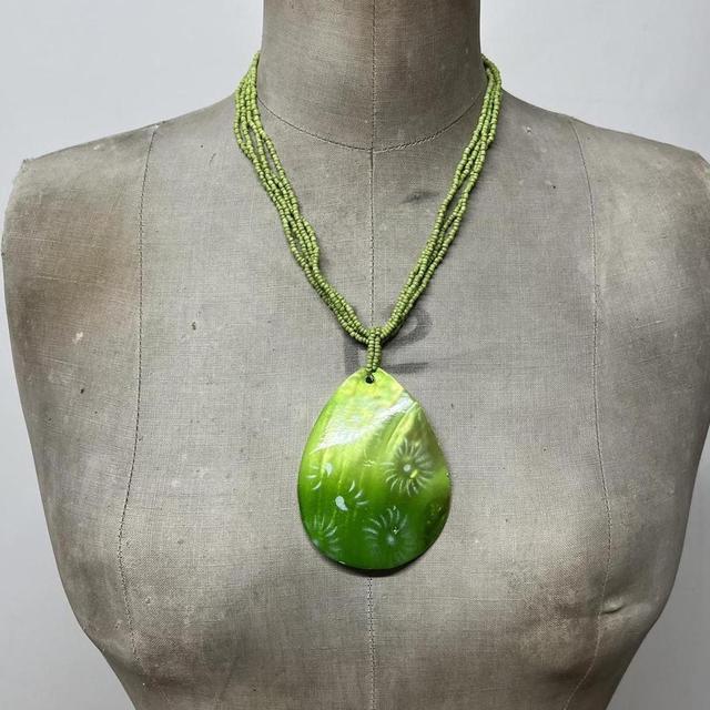 Beaded shell boho necklace
