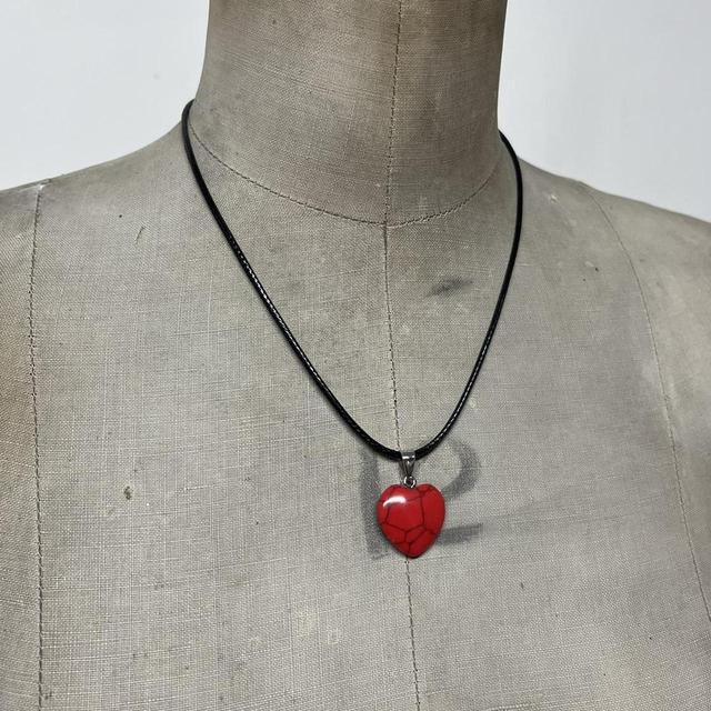 Red crystal heart necklace