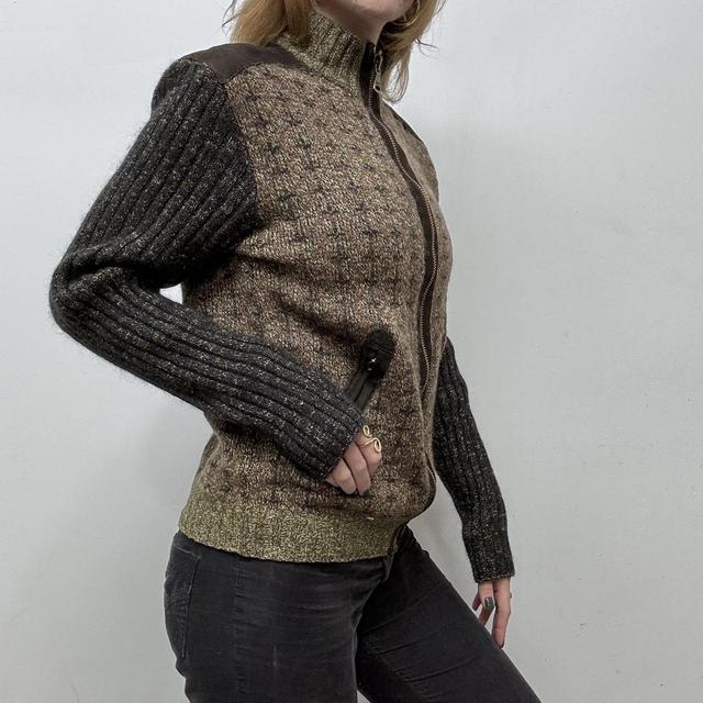 D&G brown knitted zip-up jumper
