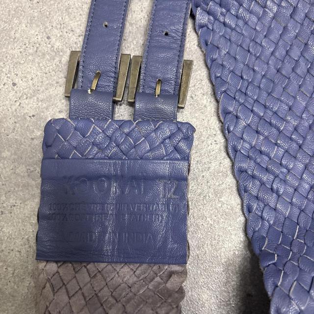Woven leather chunky belt
