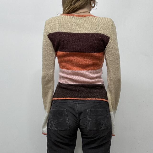 Flared knitted striped jumper
