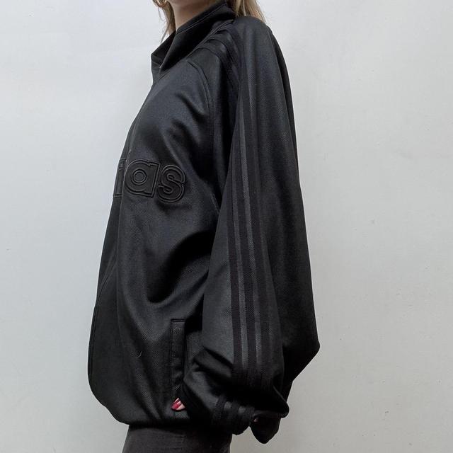 Black oversized adidas zip up jacket