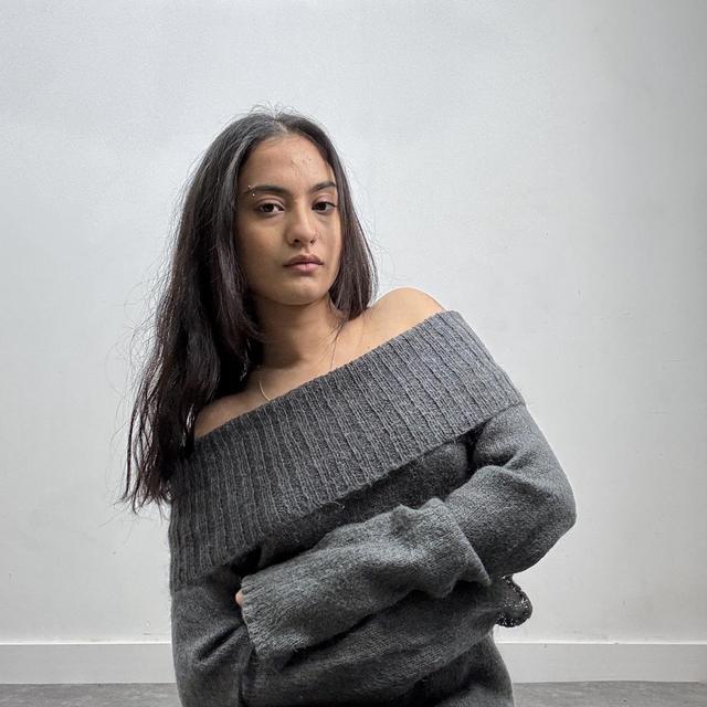 Knitted slouchy wool mohair dress