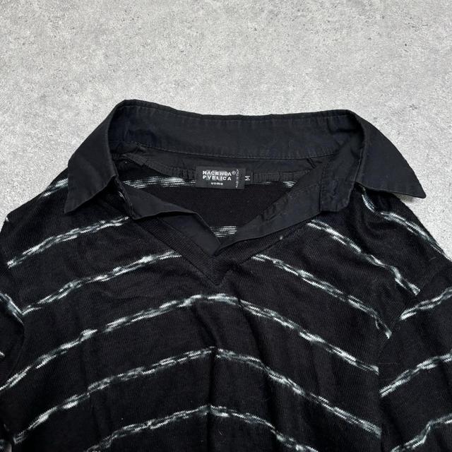 Pinstripe knitted shirt jumper