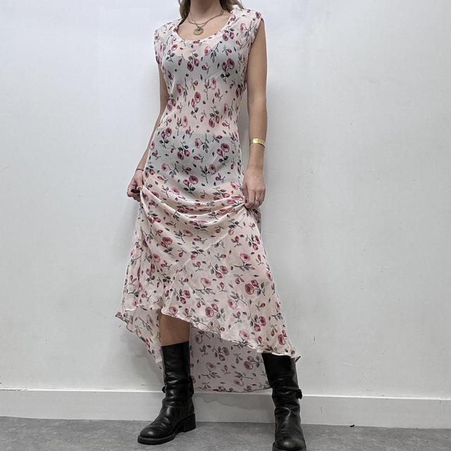 Sheer floaty bias cut maxi dress