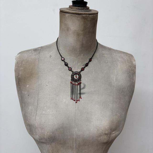 Flower chain boho grunge necklace