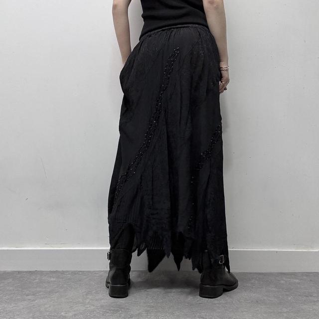 Black fairy grunge handkerchief maxi skirt