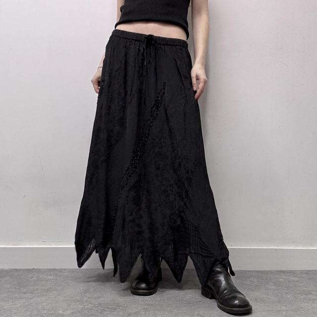Black fairy grunge handkerchief maxi skirt