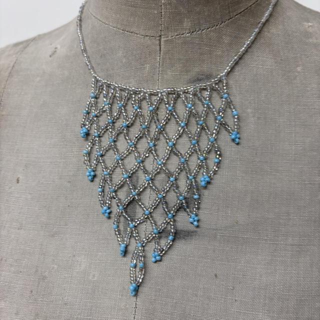 Beaded chandiler layered drape necklace