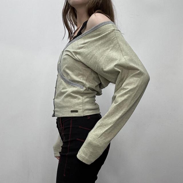 Slouchy pinstripe cropped cardigan