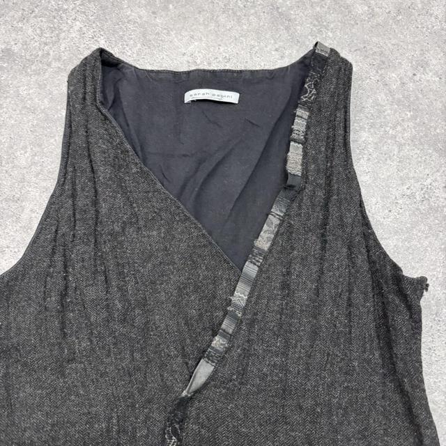 Grey wool puff asymmetric dress