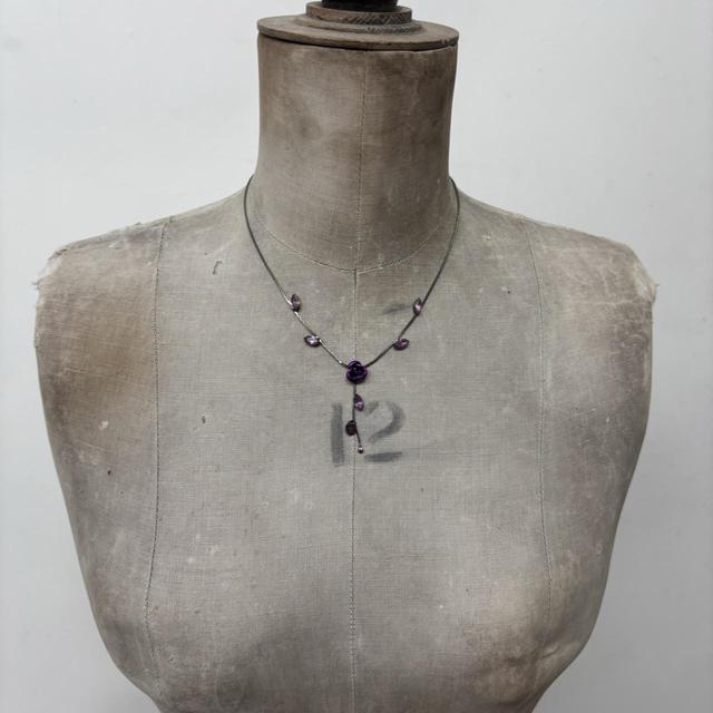 Purple gemstone flower fairy necklace