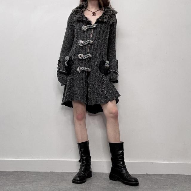Grey knitted grunge fairy cardigan