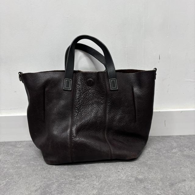 Dark brown leather slouchy bag