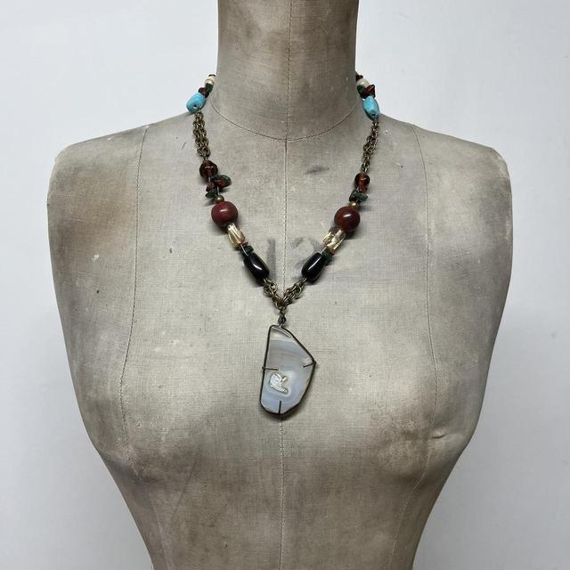 Chunky boho crystal necklace
