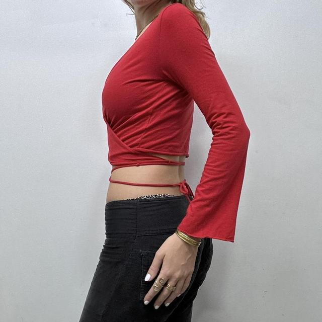 Red wrap ballerina cardi