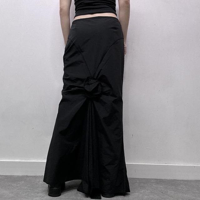 Black draped gothic maxi skirt