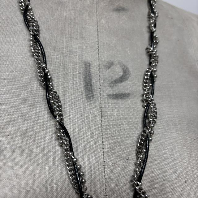 Chunky silver charm necklace