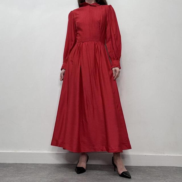 Red edwardian silk prarie dress