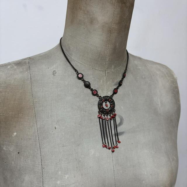 Flower chain boho grunge necklace