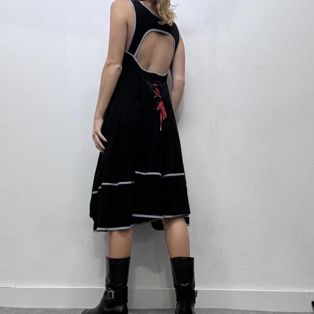 Black corset flare dress