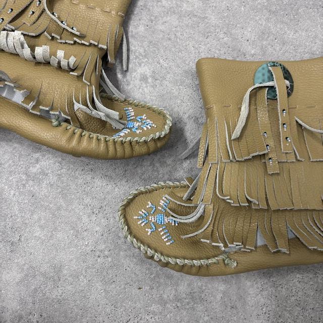 Tassel boho leather boots