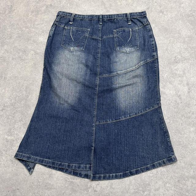 Panelled denim deconstructed skirt