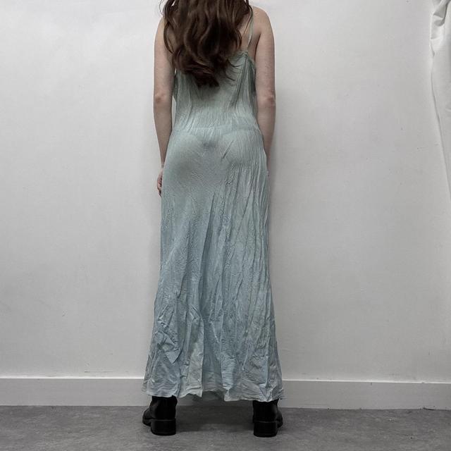 Sheer crinkle lace slip dress