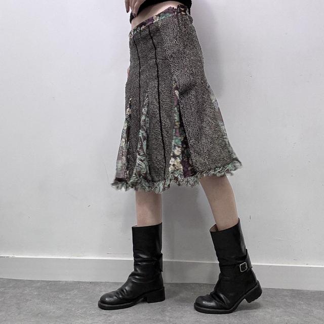 Fairy tweed flared midi skirt